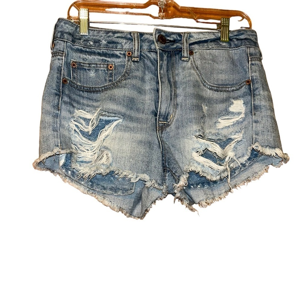 American eagles AE hi rise festival distressed Jean denim shorts size 6
